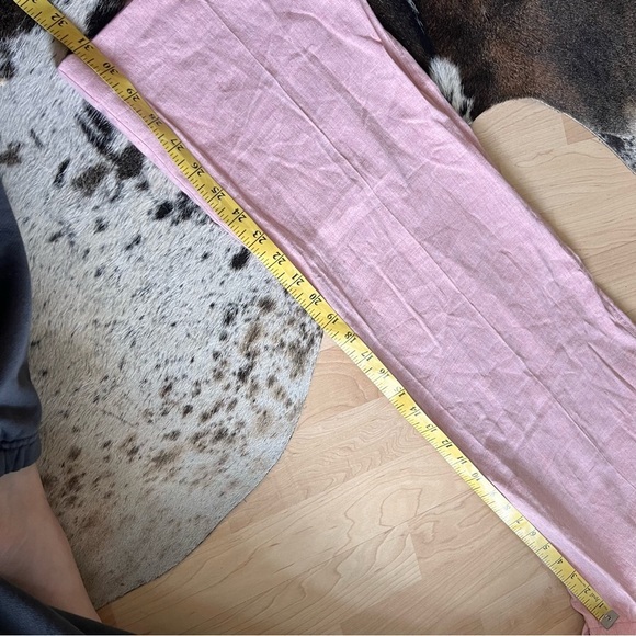 St. John Sport Fashion Fit Red Linen Blend‎ Wide Leg Dress Pants Size 10 - Picture 7 of 8